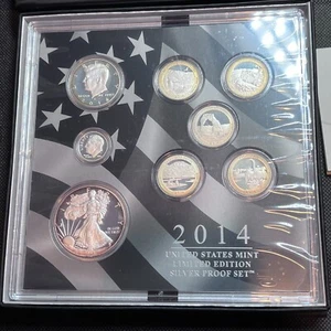 2014 LIMITED EDITION SILVER PROOF 8 CON w SILVER EAGLE OGP COA US MINT #8M - Bild 1 von 9