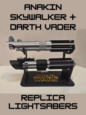 Réplica de sable de luz inspirada en Anakin Skywalker y Darth Vader + soporte, Star Wars Foto 1 de 4