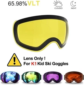 eDriveTech Yellow Replacement Lens for K1 Kids Frame Ski Goggles Night Cloud - Picture 1 of 4