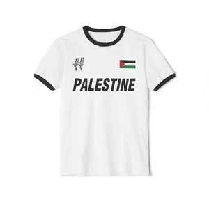 Palestine FC Football Soccer 11 Cotton Ringer Goalie Jersey T-Shirt - All Sizes - Picture 1 of 3