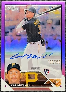 Cal Mitchell 2023 Topps Chrome #RA-CMI Rookie Autographs Purple Refractor /250 - Picture 1 of 2