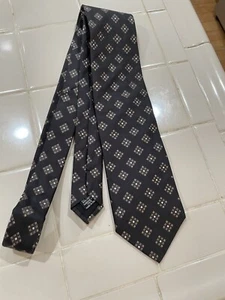 Hugo Boss Herrenkrawatte dunkelschwarz geometrische Diamanten - Bild 1 von 2