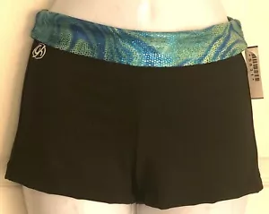 GK MICRO MINI CHEER ADULTO X-PEQUEÑO NEGRO DT ACUARELA SAFARI LÁMINA GIMNASIO PANTALONES CORTOS HACHAS - Imagen 1 de 9
