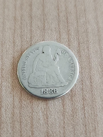 1886 SEATED LIBERTY DIME GOOD Cover