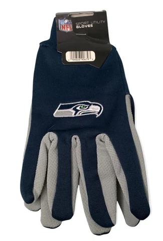 Seattle Seahawks Football NFL Sport Utility Gloves Gray Blue 12th Man Cover