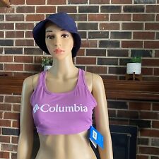 Columbia Women’s Classic Logo Racerback Omni Wick Bra Size L Top Comfort Purple
