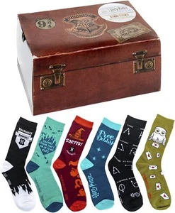 Harry Potter Odd Socks Gift Box NEW 3 Pairs Adults Size 4-8 - Picture 1 of 4