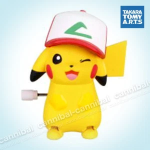~ POKEMON - white knob windup walker - Takara Tomy gashapon - wind up PIKACHU (a - Picture 1 of 2