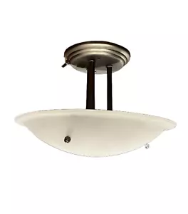 RV Motorhome 12V Antique Nickel Pendent 12" Bowl Dinette Ceiling Mount Light - Bild 1 von 5