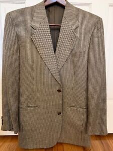 Assets Andrew Fezza Blazer 38R Tan Patterned 54% Silk 46% Wool Ex Condition