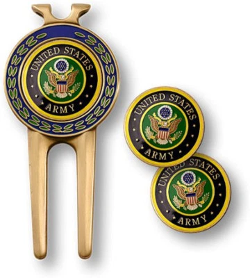 ARMED FORCES DEPOT NEW U.S. Army Golf Divot Tool and Ball Marker Set.