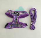 Puptech Leash & Harness Set Size Small Purple Plaid New With Tags Mesh Harness