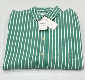 Cotton On Garments Men's Mayfair Long Sleeve Button-Up Shirt, Emerald Stripe, S - Picture 1 of 4