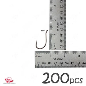 200 un. 4/0 Pesca 2x Fuerte Pulpo Gancho Hi-carbono Negro Níquel J Gancho PecesWOW - Imagen 1 de 4