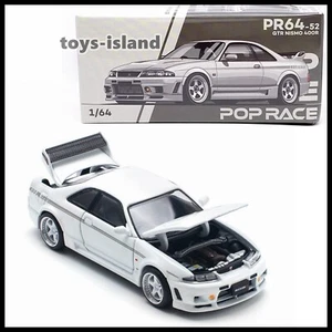 POPRACE PR64-52 1/64 Nissan Skyline GT-R NISMO 400R White POP RACE NEW R33 - Picture 1 of 8