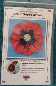 PROUD POPPY BROOCH La Todera Brooch PATTERN ONLY LAT025POP - Picture 1 of 9
