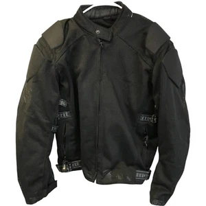 Xelement Caliber Motorcycle Jacket Mens Size Large Black Mesh X-Armor Protection - Picture 1 of 10