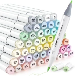 Ohuhu 48 Colores Alcohol Pastel Marcadores Cepillo y Fino+1 Marcador Licuadora-Floreciente - Imagen 1 de 9