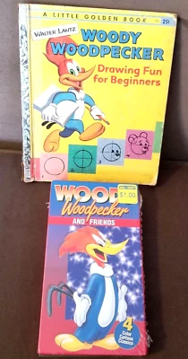 Vintage Woody Woodpecker Little Golden Book 1957 & VHS Movie 1996 Walter Lantz - Image 1 of 4
