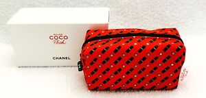 CHANEL ROUGE COCO FLASH LIPSTICK Red Makeup Bag Clutch Mini Pouch VIP Gift BNIB