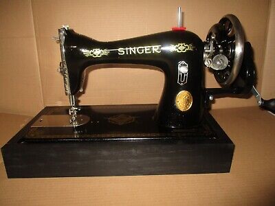 Antique Singer Sewing Machine Model 15-86, 'raf' Decal, Hand Crank, Collector • 300€