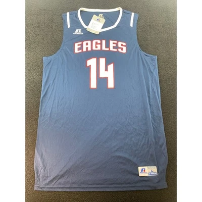 Camiseta deportiva de baloncesto Russell Athletic Eagles #14 azul blanco para hombre talla grande Foto 1 de 4