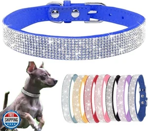 Petit collier pour chien, strass bling diamant fantaisie cristal paillettes joli bijou - Photo 1/4