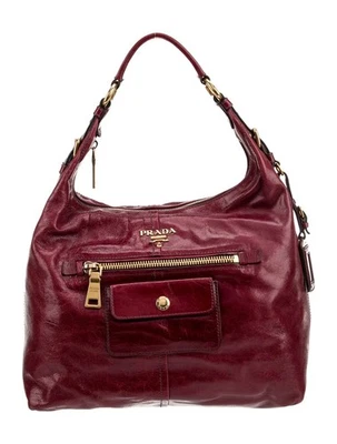 Bolso hobo de cuero de becerro PRADA City tono dorado herrajes bolso de hombro Foto 1 de 4