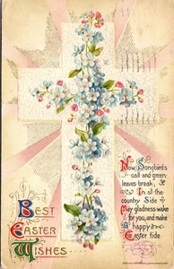 AK Osterkreuz Blumen geprägt 1911 - Bild 1 von 2