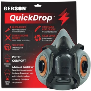 GERSON Drop Down Half Mask Respirator Liquid Silicone Half Face Respirator wi... - Picture 1 of 6
