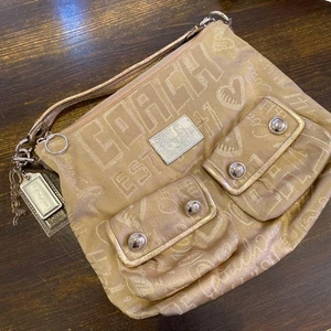 Borsa Coach TC81 in pelle oro elegante design metallizzato autentica borsa Coach - Foto 1 di 12