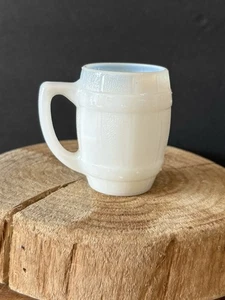 Vintage Milk Glass White Mini Whiskey Barrel Shot Glass, Toothpick Holder, Cup - Picture 1 of 8