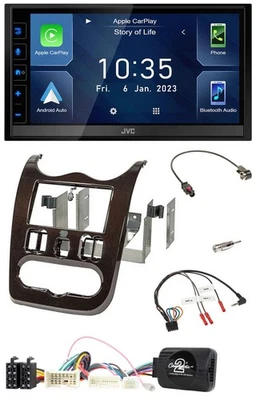 JVC DAB Bluetooth Lenkrad USB 2DIN Autoradio für Dacia ab 12 dunkelbraun - Bild 1 von 4