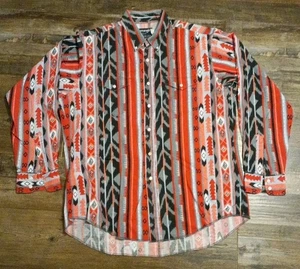90s Wrangler Brushpopper Shirt Aztec Western Cowboy X-Long Tails 17,5x36 - Bild 1 von 6