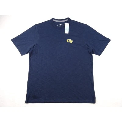Georgia Tech Shirt Mens Size Small Blue Short Sleeve Tommy Bahama NWT Blemish - Image 1 of 4