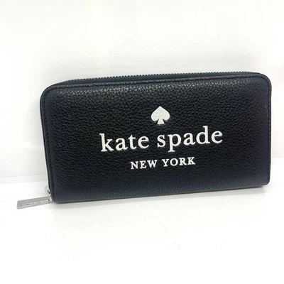 CARTERA KATE SPADE NEW YORK CUERO NEGRO CREMALLERA ACORDEÓN NUEVA CON ETIQUETAS GRANDE CONTINENTAL Foto 1 de 4