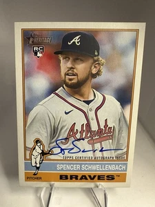 Topps Heritage Real One 2025 Spencer Schwelllenbach con tarjeta automática - Imagen 1 de 3