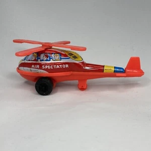 JIMMY TOYS 80's 7'' RED FLYING STAR HELICOPTER TIN & PLASTIC w/ SPINNING BLADES - Picture 1 of 4