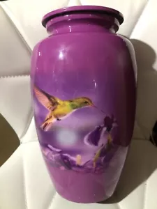 Hummingbird Urn for Human Ashes - with Black Velvet Bag - Picture 1 of 2