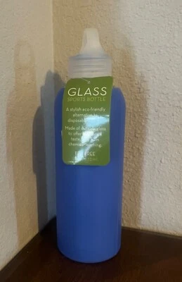 eco one/botella de agua de vidrio/protector de silicona/18 oz. Mango cómodo/libre de BPA Foto 1 de 4