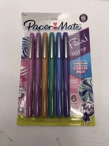 Paper Mate Flair Marker Stifte 6 kt - Candy Pop mehrfarbig, Filzspitze mittlere Spitze - Bild 1 von 2