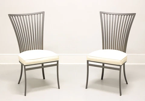 ARTHUR UMANOFF for Shaver-Howard MCM Modern Steel Dining Side Chairs - Pair A Cover
