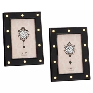 2x LED Bilderrahmen 10x15 cm Schwarz Fotorahmen Foto Bilder Rahmen Beleuchtet - Bild 1 von 2