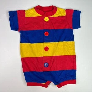 Vintage 90s button up striped one piece suit 12 months - Picture 1 of 4