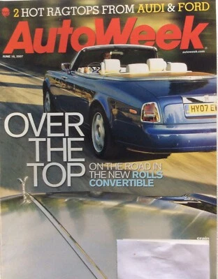AutoWeek Magazine June 18 2007 Hot Audi & Ford Ragtops - Image 1 of 4