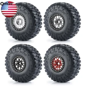 Qmore 4x 120MM 1.9'' Wheel Rim Tyre Tire For 1/10 RC Rock Crawler SCX10 D90 TRX4 - Picture 1 of 19