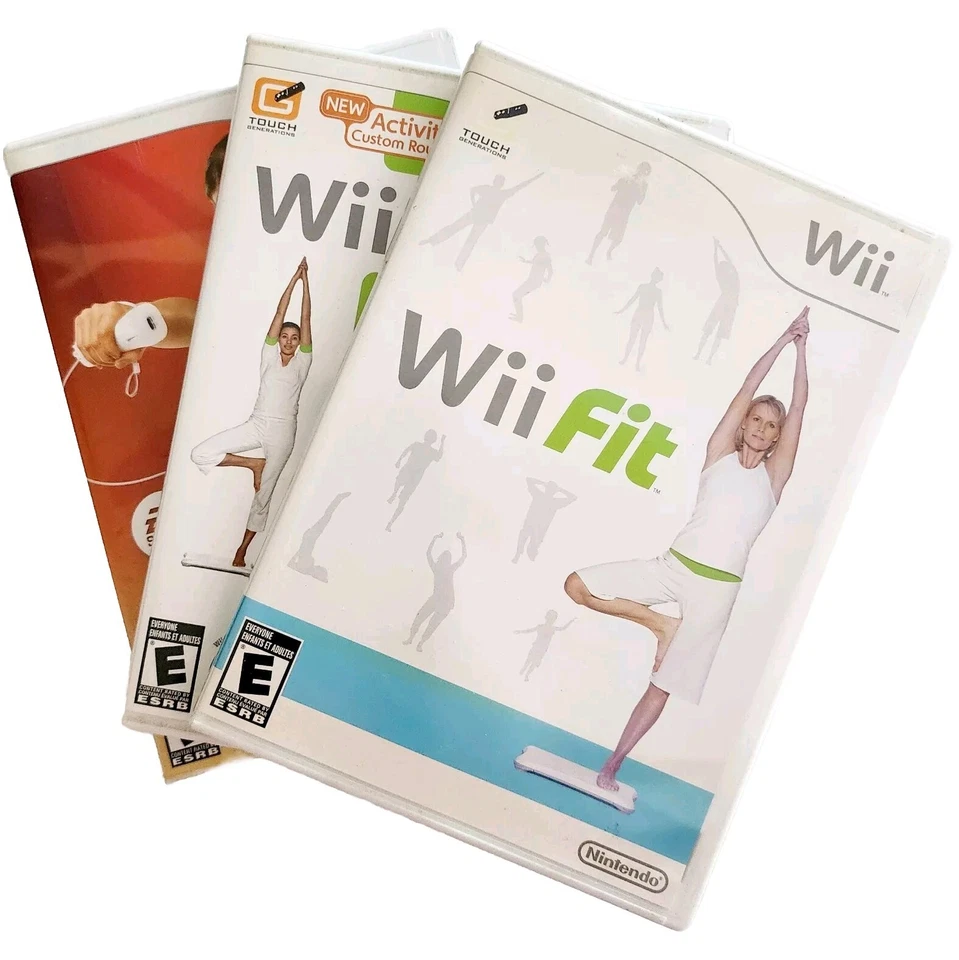 Wii Nintendo Video Games Lot Of 3 Wii Fit Plus Active Exercise w/ Manuals ELEC - Image 1 of 1