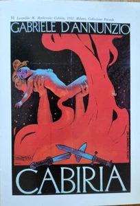 Leopoldo Metlicoviz. CABIRIA GABRIELE D'ANNUNZIO 1912 Manifesto Riprod. del 1966 - Foto 1 di 2