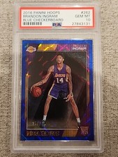 2016 Panini NBA Hoops Blue Checkerboard /75 Brandon Ingram Rookie PSA 10