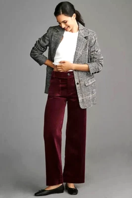 Anthropologie Colette Corduroy Pants Wide Leg Trousers Full Purple Violet 27 NEW - Image 1 of 4